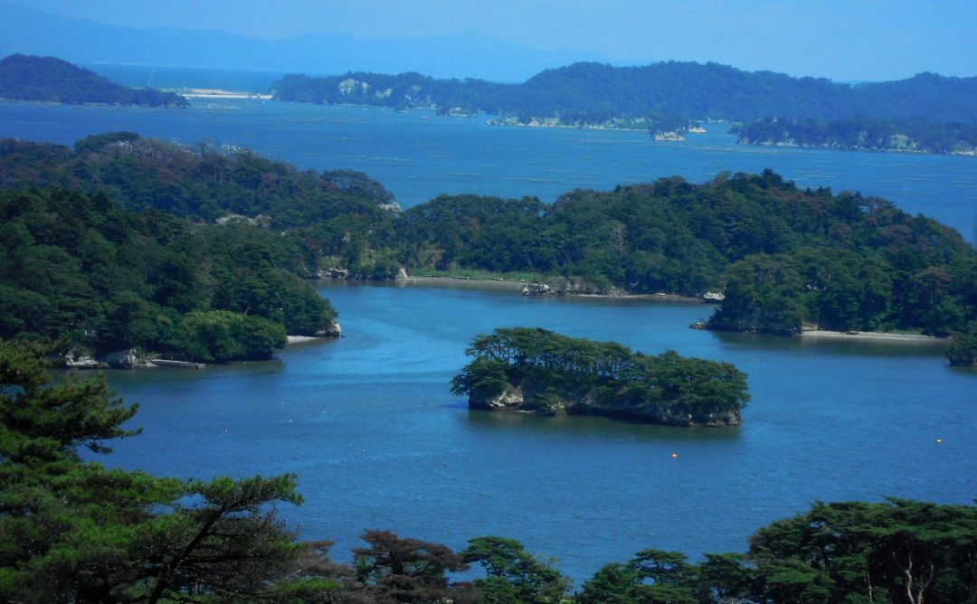 西行戻しの松公園からの松島の眺望