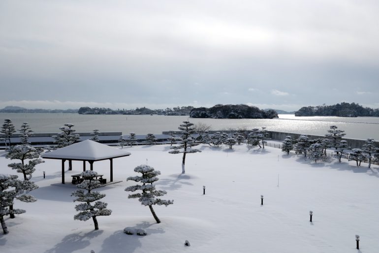 パレス松洲からの松島の雪景色